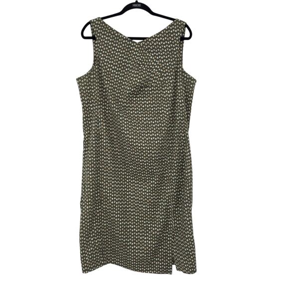 Piazza Sempione Cotton Geometric Print Sleeveless Sheath Dress IT 54 US 18 - Picture 4 of 14